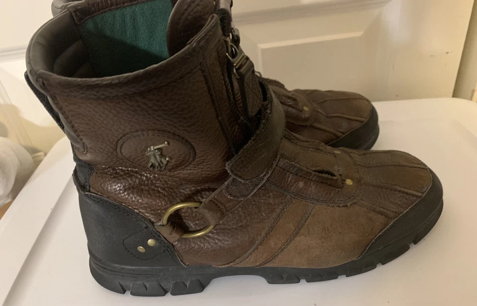 Ralph Lauren Botas Polo Para Hombre 12D Marrón Conquest Hi III Cuero Foto 4 de 4