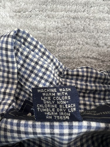 Abercrombie & Fitch Mens Shirt Extra Large Blue White Gingham Check Long Sleeve - Picture 11 of 11