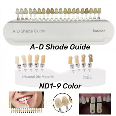 Ivoclar Vivadent Dental Shade Guide A-D 20 IPS Natural Die ND1-9 Bleach Teeth