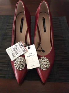 zara red high heels
