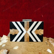 Sling Bag for women, Wooden-Resin Mix Material, Handmade Clutch, Rectangle Shape