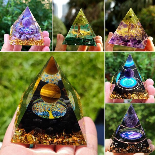 Amethyst Crystal Sphere Orgonite Pyramidamp Obsidians Chakra Energy Orgone Stone - Picture 4 of 27
