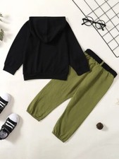 2pcs/set Boys Long Sleeve Hoodie And Pants 5-6 y