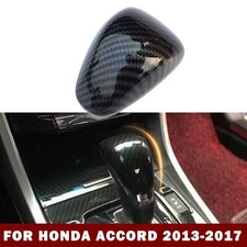  For Honda Accord 13-17 Carbon Fiber Gear Shift Knob Cover Trim Interior Decor