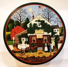 Patriotic Vintage Tin RARE Kathryn Beich Candies World Chocolate 1999 Colonial 