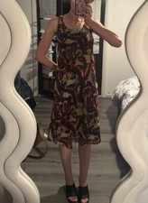 TABLE EIGHT Vintage 90s Butterfly Print Shift Dress Sleeveless Made In Australia