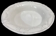 GRESTEL Stoneware~Portugal~Large~Huge~Serving Bowl~Dish~Off White~Ivory~Embossed