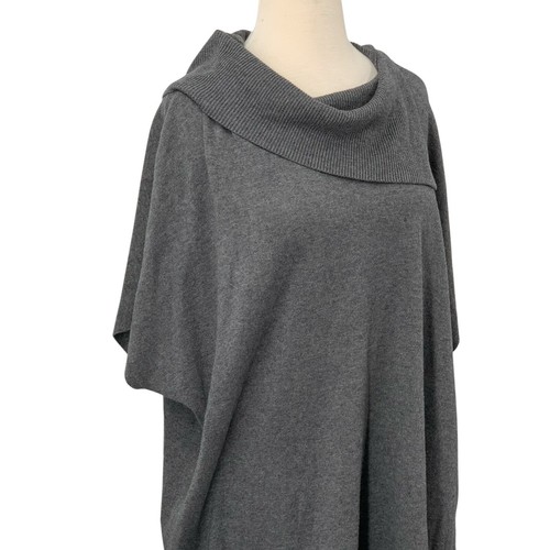 Vince Camuto Foldover Split Neck Short Sleeve Tunic Sweater Gray Women's 2X - Picture 2 of 7