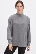 Varley Bay Mock-Neck Sweatshirt Gray Size Small Tunic Soft Athleisure Comfort