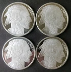 Lot of Four SilverTowne 1oz Silver Buffalo Rounds