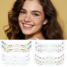 4Th of July Face Tattoos, Rainbow Pride Freckle Face Tattoos - 8 Sheets Colorful