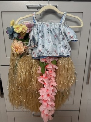 Chasing Fireflies Size 8/10 Girls Hula Dancer Costume Set