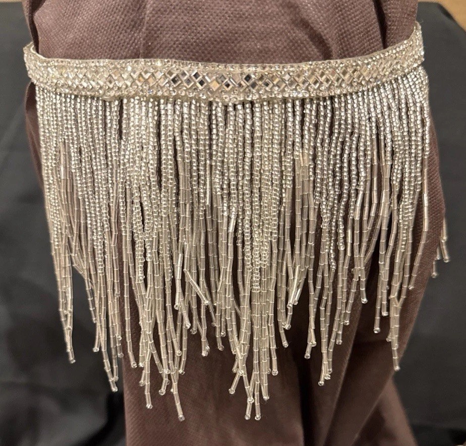 Rhinestone Fringe Choker Necklace Women Tassel Statement Flapper Party Bling