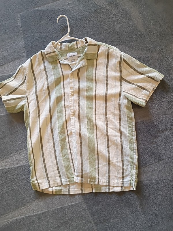 Goodfellow & Co Men's Striped Short Sleeve Button-Down Shirt Size L