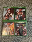 Wwe Xbox One Lot Of 4 Games; 2k15, 2k16, 2k17, And 2k18 Tested