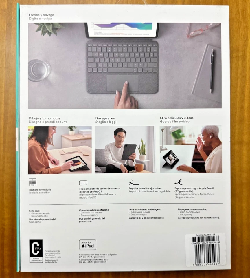 logitech combo touch - IPAD PRO 11-inch - Tastiera AZERTY - Immagine 2 di 4