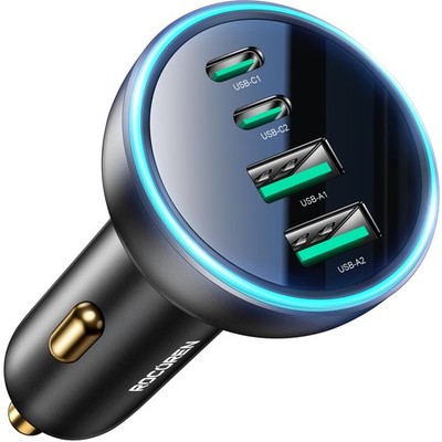 70W USB C Car Charger, 4-Port PD Super Fast Charging Type C Car Charger for M...