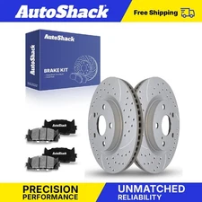 Front Drilled Slotted Brake Rotors Ceramic Pads for 2007-2011 Toyota Camry