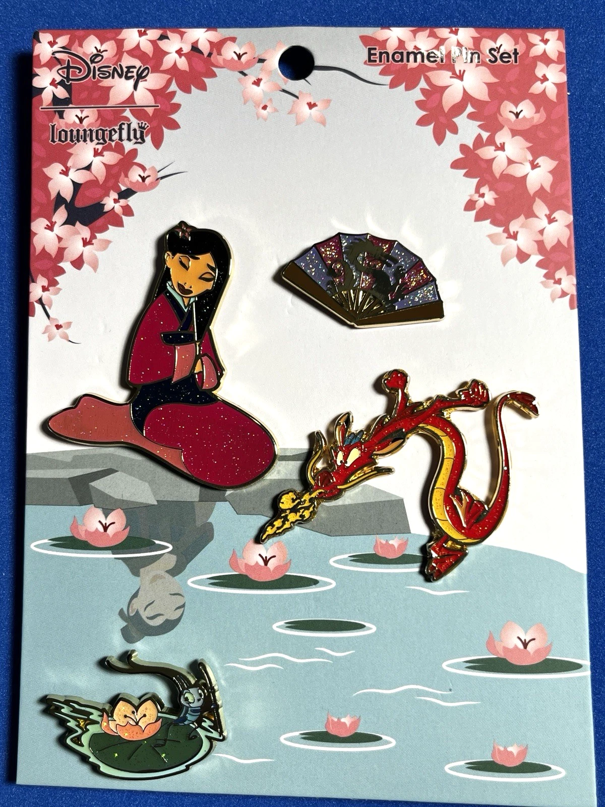 Disney Loungefly Mulan Reflection 4 Pin Set Mushu Chi-Kee S03