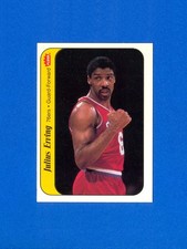 1986/1987 Fleer Basketball#5 Julius Erving '86 Sticker Set Break Card EX/MT dr.j