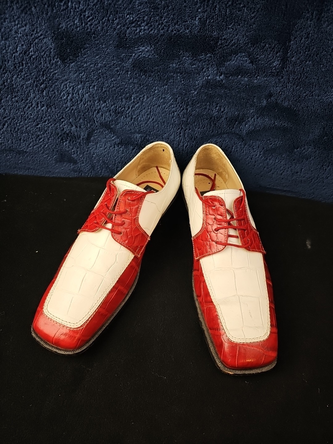 SAOLA Scarpe eleganti uomo di Liberty 641 Croc Derby taglia 9 5 suola pelle rosso bianco