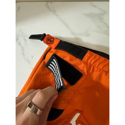 FASTHOUSE Moto Pants Orange Men's 32 Padded Hips, Leather Knees - Picture 2 of 13