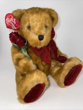 DanDee Plush Soft Expression Valentine Love Bear With Rose 12” RARE NEW W/ TAGS