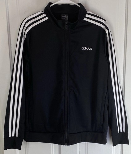 Adidas Full-Zip Track Jacket (Girls Size 20/2XL) Black & 3 White Classic Stripes - Picture 7 of 7