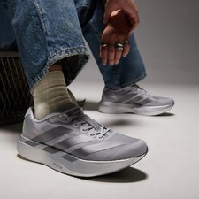 adidas adiZero Evo SL Silver Metallic Iron Mens Size 11-13 JR3417 Run Club