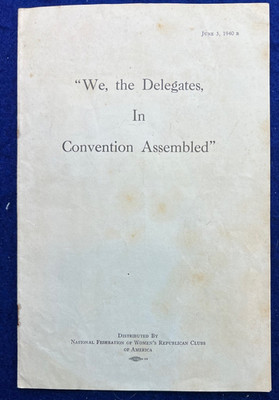 1940 National Federation of Republican Women Convention Delegate NFRW Guide Book