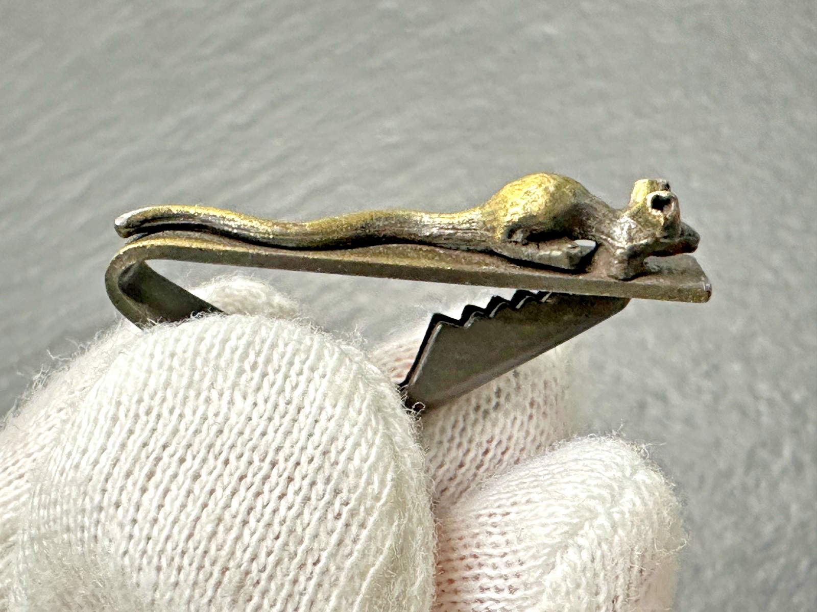 VINTAGE MOUSE (RAT? RODENT?) TIE PIN & TIE BAR M211