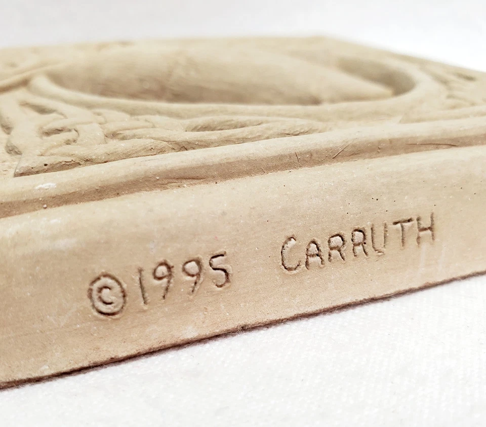 Carruth Studio Celtic Knot Hummingbird Garden Stonework Plaque Vintage 1995 - Image 3 of 4