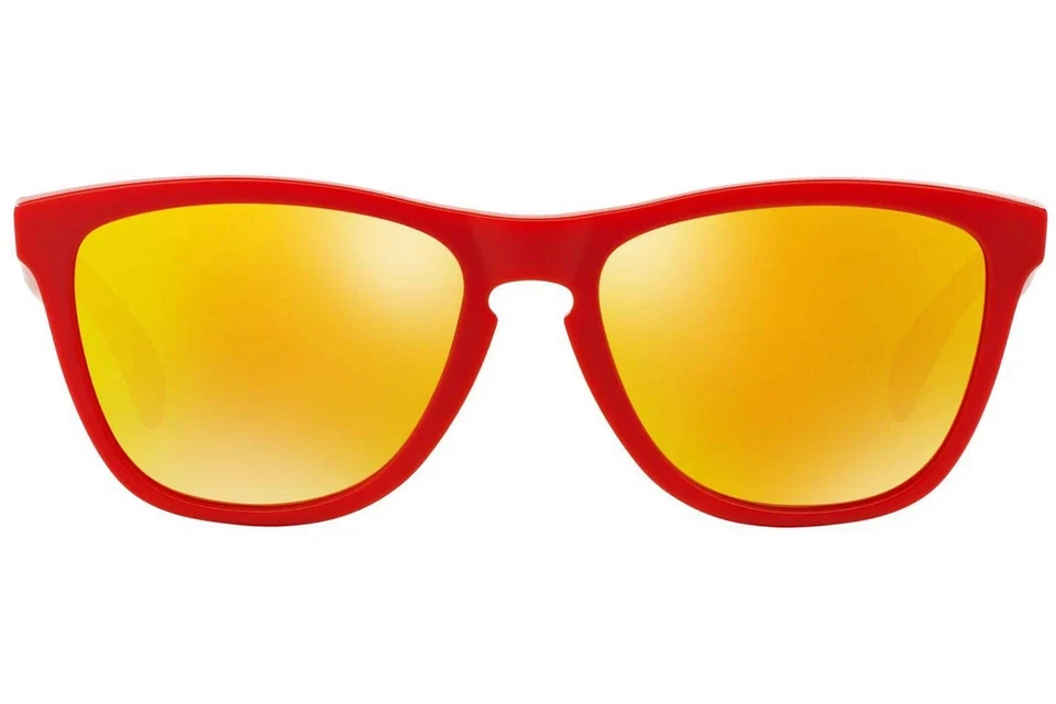 TOTALMENTE NUEVO Oakley Frogskins Edición Limitada Rojo Mate Fuego Iridio OO9013-48 B1B Foto 2 de 4