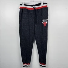 Chicago Bulls Pants (30x26) Mens M Black Red NBA Basketball Joggers Sweatpants