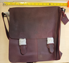Rowallan 318395 Genuine Leather Messenger Satchel Bag Plum New Tagged