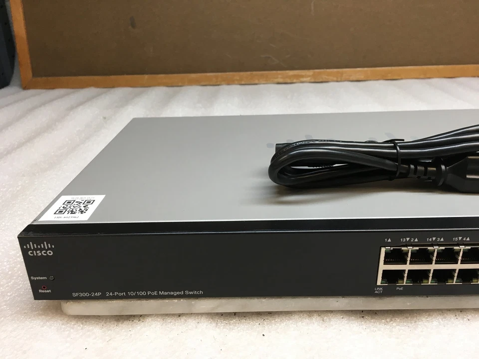 Cisco SF300-24P SRW224G4P-K9 V02 24-Port 10/100 PoE Managed Switch w/ PWR Cable - Image 2 of 4