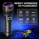 30W 365nm UV LED Flashlight USB Rechargeable Ultra Violet Black Light For Hiking