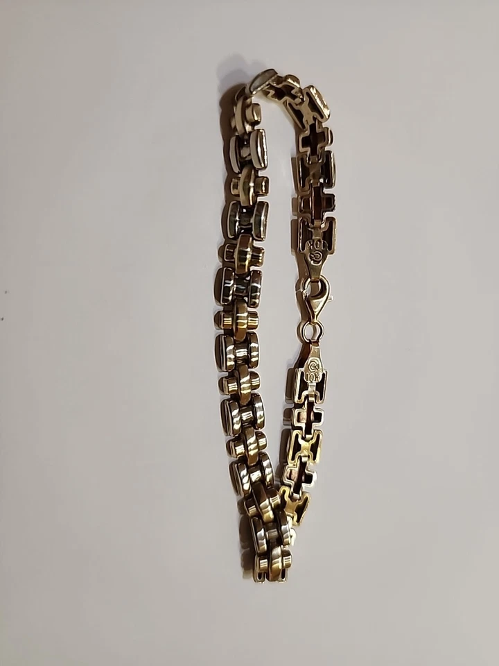 Estate Solid 10k Two-Tone White & Yellow Gold Thick Vintage Chain 4.8G. B-1 - Image 4 of 4