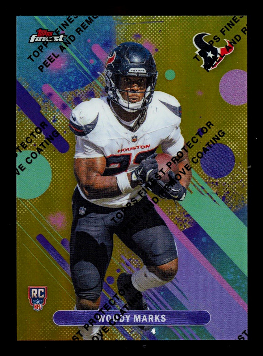 🔥🏈WOODY MARKS 2025 Topps Finest Common Gold Refractor /50 #TEXANS #W/ PEEL🏈🔥