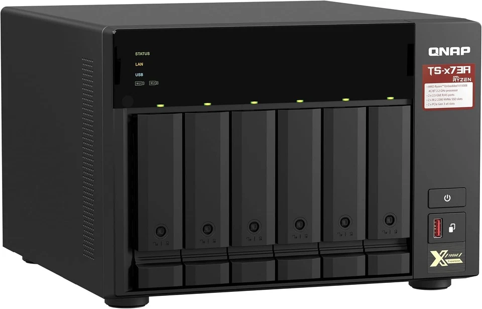 QNAP TS-673A-8G 6 Bay Desktop NAS Enclosure - 8GB RAM, AMD Ryzen Quad-core 2.2 G - Image 4 of 4