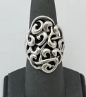 HG THAILAND VINTAGE STERLING 925 INTERLOCKING SCROLL FILIGREE RING - 8 1/4