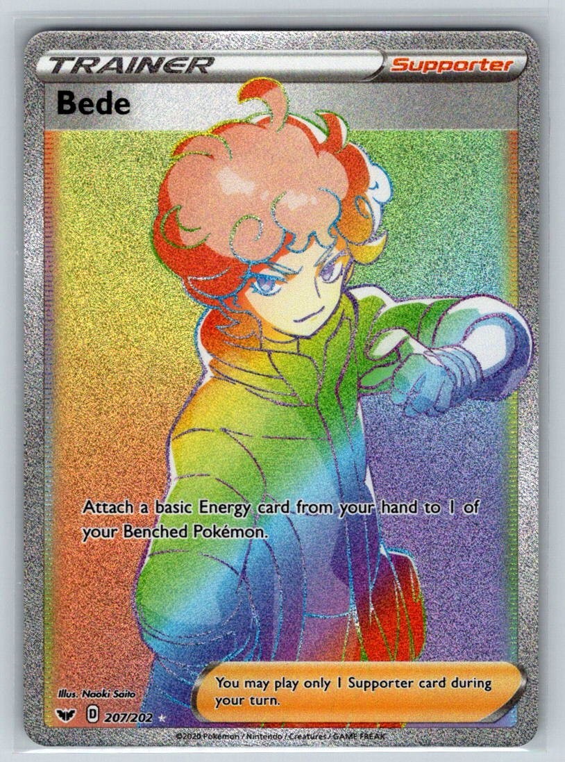 Bede (Secret) 207/202 Swsh01: Sword & Shield Holo NM