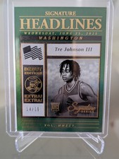 2025-26 Panini Signature Series Tre Johnson Headlines Green CARD MATCH 14/15 