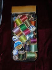 Lot Of 60 Vintage Sewing Thread Wooden Spools Assorted Sizes Cross Stitch Top