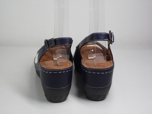 PAVERS Red White Navy Slingback Wedge Sandals Size UK 6 EUR 39 Wide Fit - Picture 6 of 10