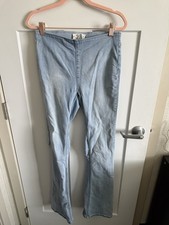 Free People We The Free Penny Pull On Flare Jeans Light Blue Rinse- Size 28