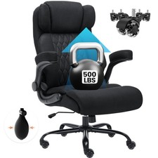 Big and Tall Office Chair 500lbs Fabric Ergonomic Executive Desk Chair Black