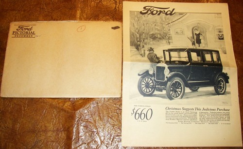 1925 Ford Model T Car Pictorial Ads Travel News Sales Brochure (December) Orig.