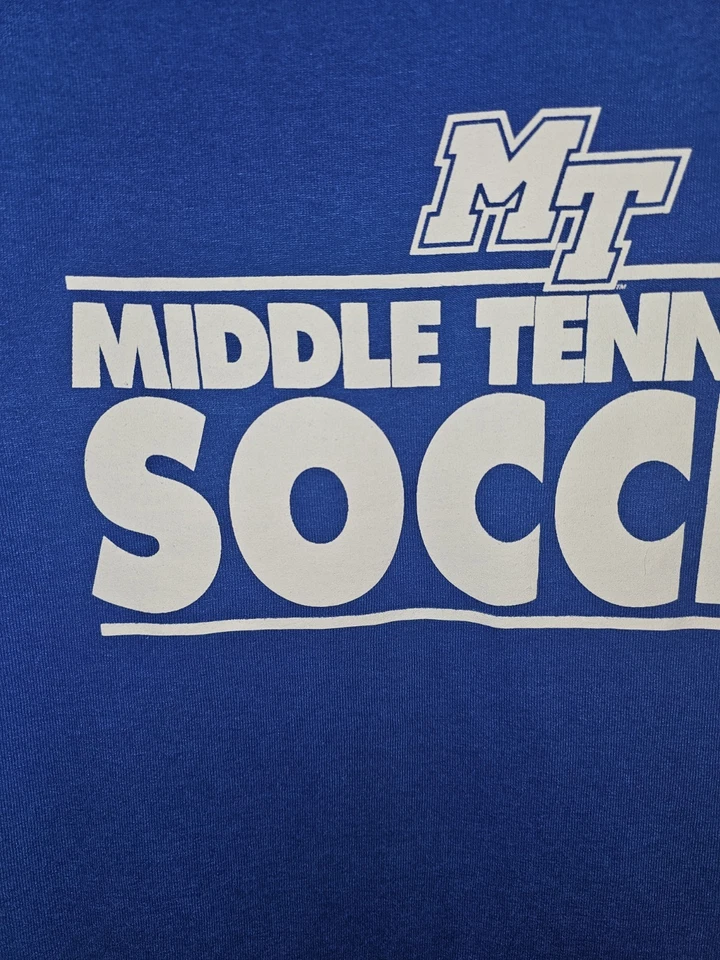 Middle Tennessee State University Promo Large Mens Blue Graphic Logo Tshirt NCAA - Image 2 of 4