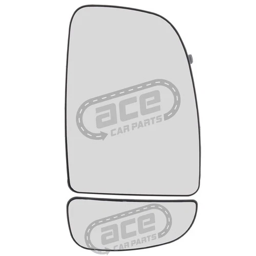 Peugeot Boxer 2006-> Upper & Lower Wing Door Mirror Glass Set Drivers Side Right